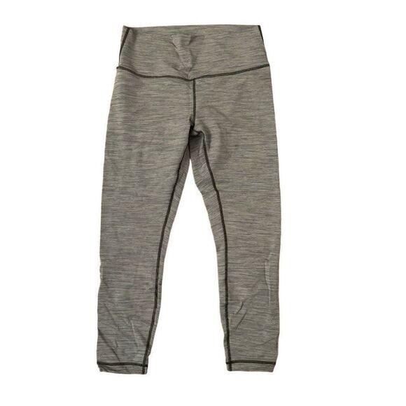 Lululemon Wunder Under High-Rise 7/8 Tight Leggings Size 12 Gray Stripes - Picture 1 of 4